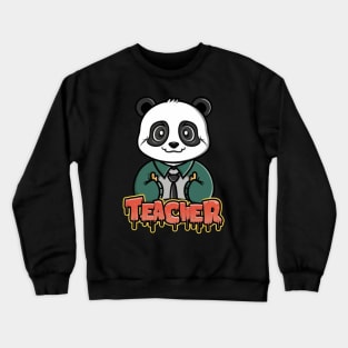 Cute Teacher Panda Crewneck Sweatshirt